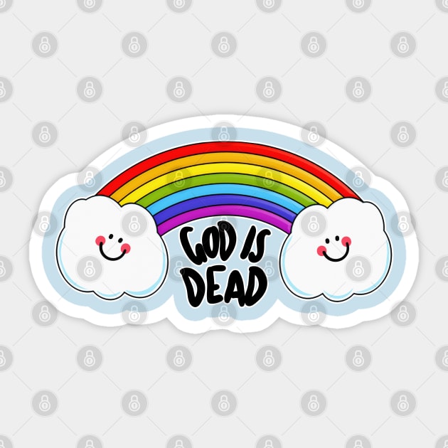 God Is Dead - Rainbow Nihilist Design Sticker by DankFutura